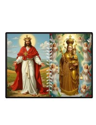 Jesus & Virgin Mary Laminated Photo - 5x7 Inches, Divine Blessings For Home & Office And Temple Decoration (F16196)