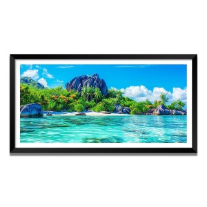 Nature Landscape Floating Frame Scenery Digital Print - (I5745) - 24x48 inch Modern Nature Wall Art for Living Room, Bedroom, Office, Hotels, Drawing Room