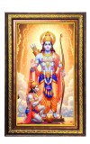 Lord Rama And Hanuman Digital Golden Balck Color Photo Frame | Hindu Religious Wall Decor | 14x20 Inches - Inspirational Wall Art For Office, Home Decor - Ideal Spiritual Gift (F16536)