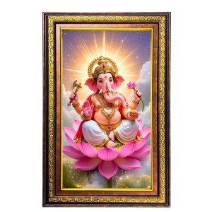 Lord Ganesha Digital Golden Balck Color Photo Frame | Hindu Religious Wall Decor | 16x22 Inches - Inspirational Wall Art For Office, Home Decor - Ideal Spiritual Gift (F16573) Lord Ganesha Digital Golden Balck Color Photo Frame | Hindu Religious Wall Decor | 16x22 Inches - Inspirational Wall Art For Office, Home Decor - Ideal Spiritual Gift (F16573)