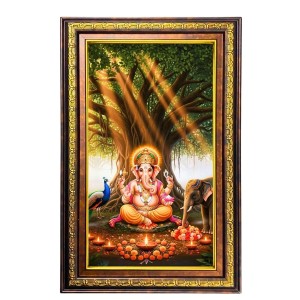Lord Ganesha Digital Golden Balck Color Photo Frame | Hindu Religious Wall Decor | 10x16 Inches - Inspirational Wall Art For Office, Home Decor - Ideal Spiritual Gift (F16584) Lord Ganesha Digital Golden Balck Color Photo Frame | Hindu Religious Wall Decor | 10x16 Inches - Inspirational Wall Art For Office, Home Decor - Ideal Spiritual Gift (F16584)