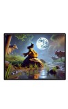 Lord Krishna Laminated Photo - 9x11 Inches, Divine Blessings For Home & Office And Temple Decoration (F16076)