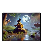 Lord Krishna Laminated Photo - 9x11 Inches, Divine Blessings For Home & Office And Temple Decoration (F16076)