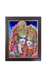 Hitech Sales Radha Krishna Photo Frame for Pooja Room, Temple Decor, Home Decoration and Gift (Wall and Tabletop, Rectangular, Polystyrene Frame, Printed Photo, 24 x 29 cm, Black)