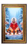 Lord Hanuman Digital Golden Balck Color Photo Frame | Hindu Religious Wall Decor | 10x16 Inches - Inspirational Wall Art For Office, Home Decor - Ideal Spiritual Gift (F16712)