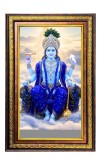 Lord Vishnu Digital Golden Balck Color Photo Frame | Hindu Religious Wall Decor | 12x18 Inches - Inspirational Wall Art For Office, Home Decor - Ideal Spiritual Gift (F16862)