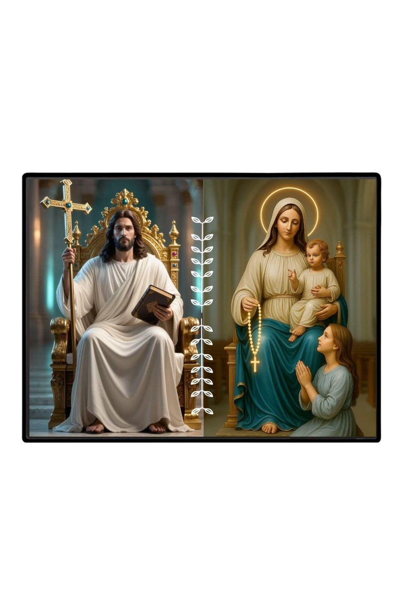 Jesus Lady Of Fatima. Laminated Photo - 7x9 Inches, Divine Blessings For Home & Office And Temple Decoration (F16218)