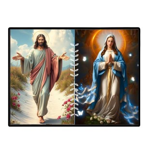 Jesus Mother Virgin Mary Laminated Photo - 11x13 Inches, Divine Blessings For Home & Office And Temple Decoration (F16236)