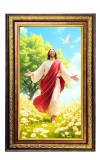 Lord Jesus Digital Golden Balck Color Photo Frame | Hindu Religious Wall Decor | 10x16 Inches - Inspirational Wall Art For Office, Home Decor - Ideal Spiritual Gift (F16739)