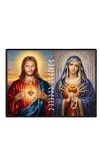 Jesus And Immaculate Heart Of Mary Laminated Photo - 5x7 Inches, Divine Blessings For Home & Office And Temple Decoration (F16190)