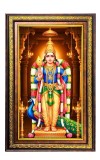 Lord Karthikeya Digital Golden Balck Color Photo Frame | Hindu Religious Wall Decor | 12x18 Inches - Inspirational Wall Art For Office, Home Decor - Ideal Spiritual Gift (F16571)