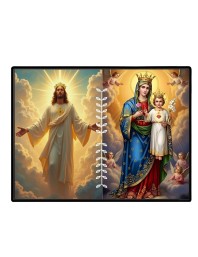 Jesus Blessed Virgin Mary Laminated Photo - 11x13 Inches, Divine Blessings For Home & Office And Temple Decoration (F16238)