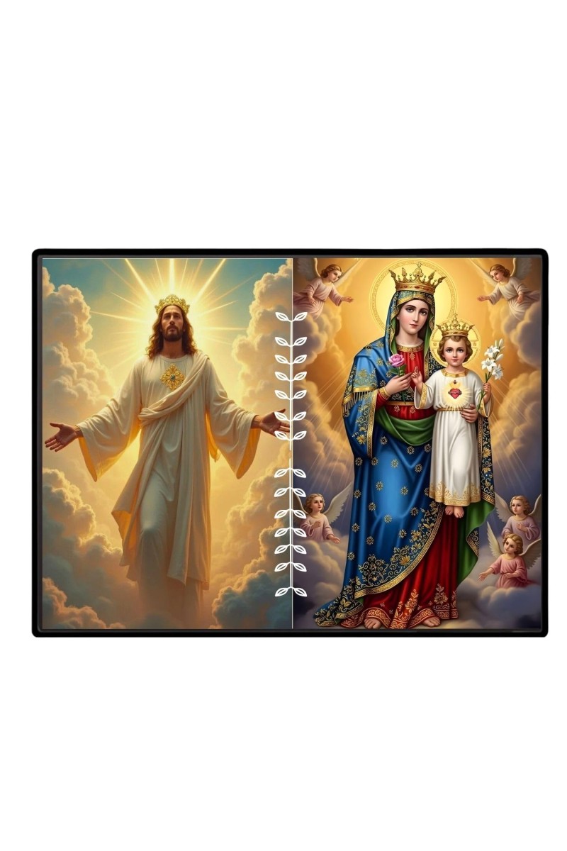Jesus Blessed Virgin Mary Laminated Photo - 11x13 Inches, Divine Blessings For Home & Office And Temple Decoration (F16238)