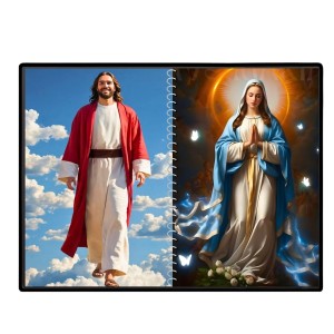 Jesus Christ-Our Lady Of Grace Laminated Photo - 7x9 Inches, Divine Blessings For Home & Office And Temple Decoration (F16391)