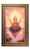 Lord Ganesha Digital Golden Balck Color Photo Frame | Hindu Religious Wall Decor | 10x16 Inches - Inspirational Wall Art For Office, Home Decor - Ideal Spiritual Gift (F16574)
