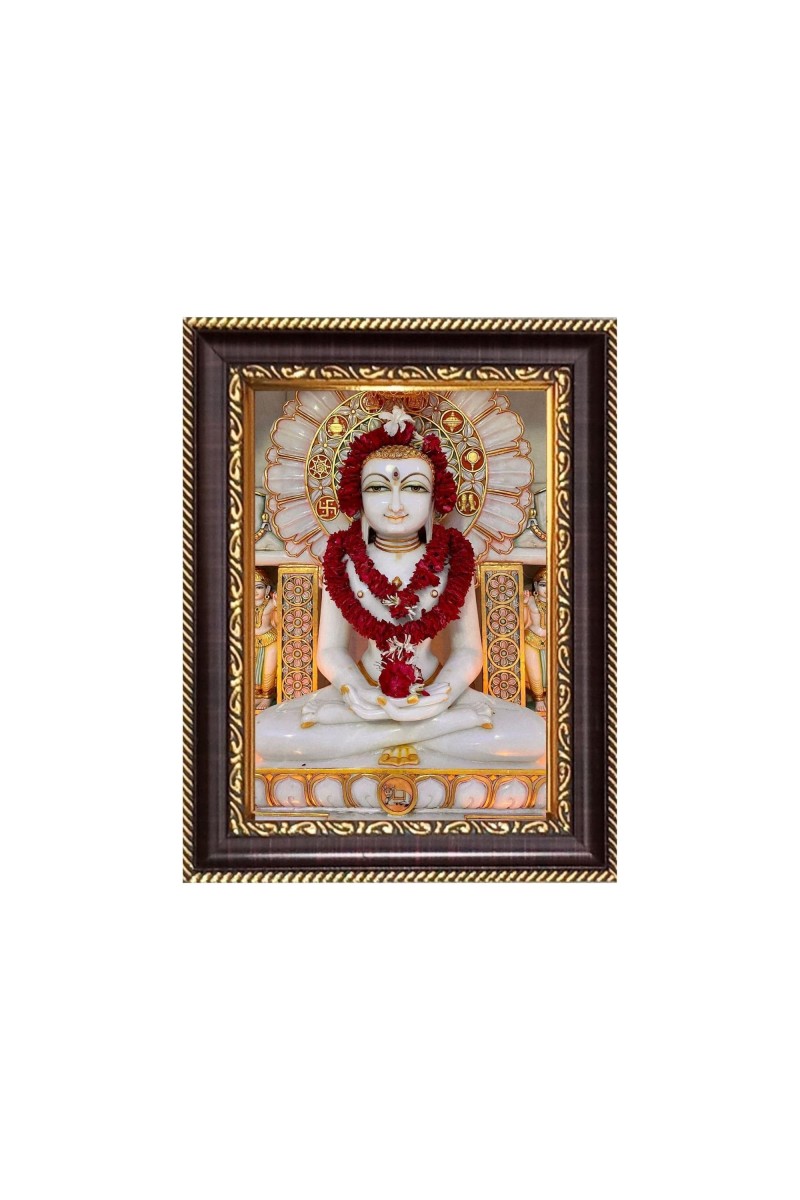 Sri Mahavir Digital Print Photo 10.7x12.7 inches - Vibrant Religious Wall Art for Home or Office Decor.