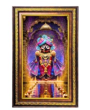 Lord Jagannath Digital Golden Balck Color Photo Frame | Hindu Religious Wall Decor | 10x16 Inches - Inspirational Wall Art For Office, Home Decor - Ideal Spiritual Gift (F16823)