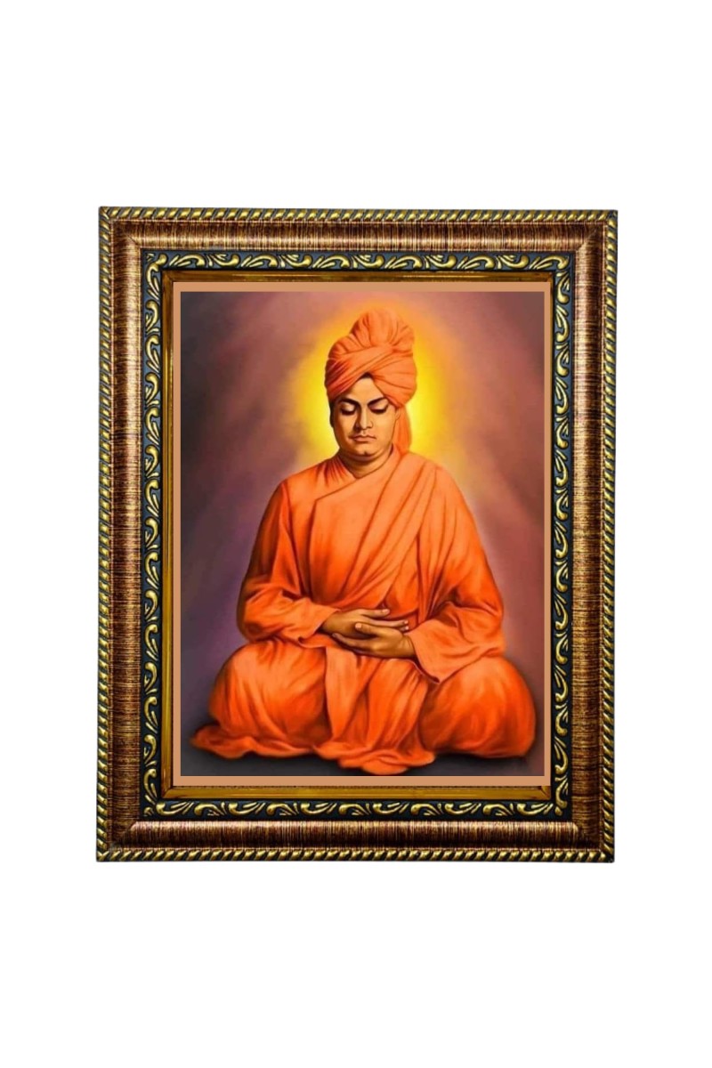 HI Tech Sale Swami Vivekananda picture frame photo for puja wall art portrait image spiritual framed home decor guru divine (10 x 12)
