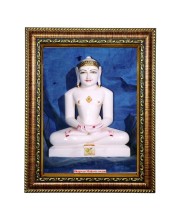 Hi Tech Sales Lord Mahavir Portrait Frame 7 x 9 inch | 10 x 8 inch | 10 x 12 inch Golden Frame Devotional Wall Art Religious Art Home Office