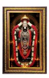 Lord Venkateshwara Swamy Digital Golden Balck Color Photo Frame | Hindu Religious Wall Decor | 10x16 Inches - Inspirational Wall Art For Office, Home Decor - Ideal Spiritual Gift (F16464)