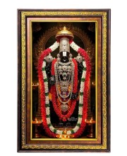 Lord Venkateshwara Swamy Digital Golden Balck Color Photo Frame | Hindu Religious Wall Decor | 10x16 Inches - Inspirational Wall Art For Office, Home Decor - Ideal Spiritual Gift (F16464)