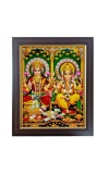 Hitech Sales Sri Laxmi Devi & Ganesh ji Photo Frame for Pooja Room, Temple Decor, Home Decoration and Gift (Wall and Tabletop, Rectangular, Polystyrene Frame, Printed Photo, 24 x 29 cm Black)