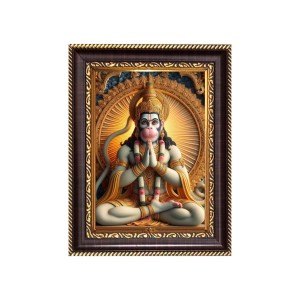 Sri Hanuman Digital Print Photo 10.7x12.7 inches - Vibrant Religious Wall Art for Home or Office Decor.