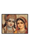 Lord RadhaKrishna Laminated Photo - 7x9 Inches, Divine Blessings For Home & Office And Temple Decoration (F16081)