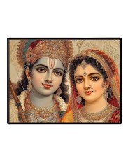 Lord RadhaKrishna Laminated Photo - 9x11 Inches, Divine Blessings For Home & Office And Temple Decoration (F16081)