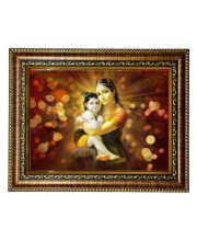 HiTech Sales Lord Krishna and Mother Yashoda photo frame deity for Office, Wall/Table, Study room & living room, gifts | PVC Frame & Front Face - Glass (10 x 8)