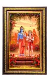 Lord Rama And Hanuman Digital Golden Balck Color Photo Frame | Hindu Religious Wall Decor | 14x20 Inches - Inspirational Wall Art For Office, Home Decor - Ideal Spiritual Gift (F16551)