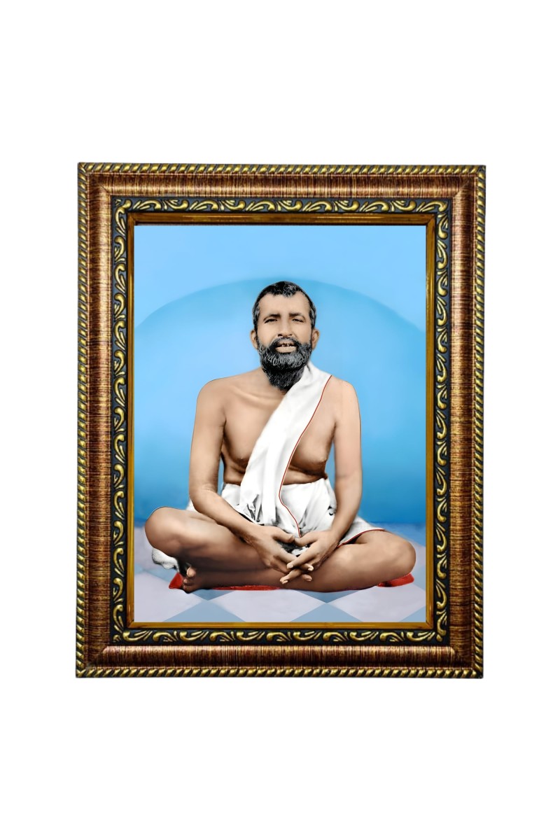 HiTech Sales Sri Sri Ramakrishna Paramahamsadeb Painting for Living Room, Home Decor, Bedroom, Office with PVC Frame & Front Face - Glass (12 x 10 in)