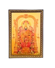 Hitech Sales Lord Balaji With Mata Laxmi Light Weighted photo Frame Waterproof Acrylic 3d photo with Wooden Frames for Table, Temple Wall, Mandir, Gym, and Outdoor Spaces, Home Decor