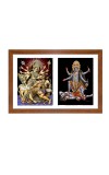 Divine Goddess Maa Durga and Goddess Maa Kali Colored Photo in One Frame |Hindu Wall Art | Perfect for Home, Temple, Puja room or Meditation Room |Spiritual Gift for Devotees