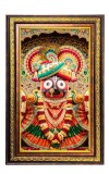 Lord Jagannath Digital Golden Balck Color Photo Frame | Hindu Religious Wall Decor | 14x20 Inches - Inspirational Wall Art For Office, Home Decor - Ideal Spiritual Gift (F16646)