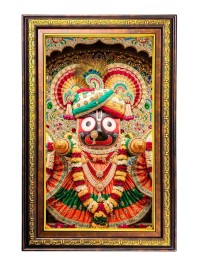 Lord Jagannath Digital Golden Balck Color Photo Frame | Hindu Religious Wall Decor | 12x18 Inches - Inspirational Wall Art For Office, Home Decor - Ideal Spiritual Gift (F16646)