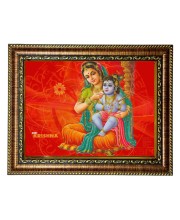 HiTech Sales Lord Krishna and Maiya Yashoda photo frame wall art deity for Office, Wall/Table, Study room & living room, gifts | PVC Frame & Front Face - Glass (10 x 8)