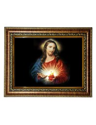 HiTech SalesSacred Heart of Jesus photo frame deity wall art sacred heart image icon religious deity for Office, Wall/Table, Study room & living room, gifts | PVC Frame & Front Face - Glass (10 x 8)