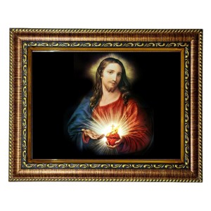 HiTech SalesSacred Heart of Jesus photo frame deity wall art sacred heart image icon religious deity for Office, Wall/Table, Study room & living room, gifts | PVC Frame & Front Face - Glass (10 x 8) HiTech SalesSacred Heart of Jesus photo frame deity wall art sacred heart image icon religious deity for Office, Wall/Table, Study room & living room, gifts | PVC Frame & Front Face - Glass (10 x 8)