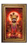 Lord Jagannath Digital Golden Balck Color Photo Frame | Hindu Religious Wall Decor | 16x22 Inches - Inspirational Wall Art For Office, Home Decor - Ideal Spiritual Gift (F16822)
