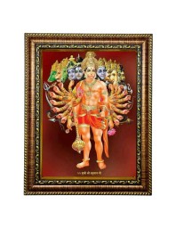 Hi Tech Sales Photo Frame 11 Mukhi Hanuman Ji for Office, Wall/Table, Study room & living room, gifts | PVC Frame & Front Face - Glass
