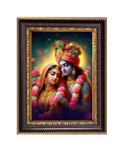 Shree Radha Krishna Digital Print Photo 12.7x14.7 inches (I6123) - Vibrant Religious Wall Art for Home or Office Decor.