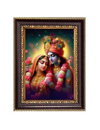 Shree Radha Krishna Digital Print Photo 12.7x14.7 inches (I6123) - Vibrant Religious Wall Art for Home or Office Decor.