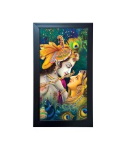 Hitech Sales Lord Sri Krishna with Radha Photo Frame With Acrylic Sheet For Temple, Office, Home Decorating (39.5 x 24.3 Cm)