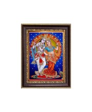 Sri Krishna and Sri Radha Digital Print Photo 10.7x12.7 inches - Vibrant Religious Wall Art for Home or Office Decor.