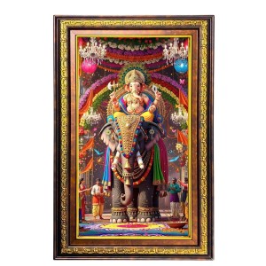 Lord Ganesha Digital Golden Balck Color Photo Frame | Hindu Religious Wall Decor | 12x18 Inches - Inspirational Wall Art For Office, Home Decor - Ideal Spiritual Gift (F16477) Lord Ganesha Digital Golden Balck Color Photo Frame | Hindu Religious Wall Decor | 12x18 Inches - Inspirational Wall Art For Office, Home Decor - Ideal Spiritual Gift (F16477)