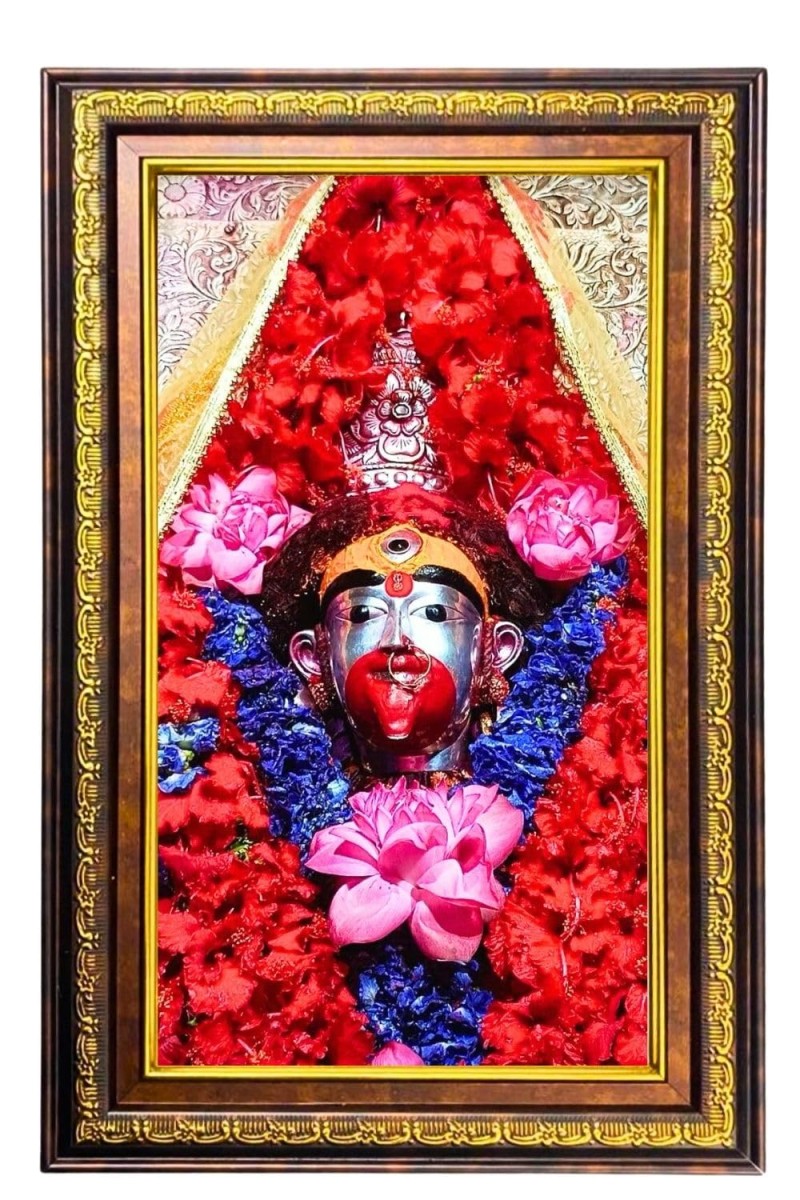 Tara Ma Digital Golden Balck Color Photo Frame | Hindu Religious Wall Decor | 14x20 Inches - Inspirational Wall Art For Office, Home Decor - Ideal Spiritual Gift (F16891)