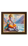 Hitech Sales Laminations Lord Ganesha Ganesh Ganpati Ganapathi Hanging Wall Painting Framed Home Decor (10x12) inch