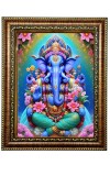 HI Tech Sales Beautiful God Ganesha Art Photo With Frame(10X12 inch) (10X12 inch)