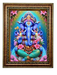 HI Tech Sales Beautiful God Ganesha Art Photo With Frame(10X12 inch) (7X9 inch)